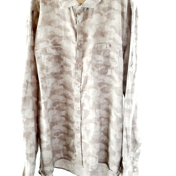 🌹NWOT Long Sleeve Button Up Holiday Linen /Cotton Dress Shirt - Picture 5 of 7